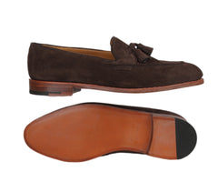 $2010 John Lobb Dark Brown Suede Tassel Loafers - (JL592688) - Parent