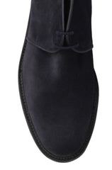 $2290 John Lobb Dark Blue Suede Ankle Boots - (JL592651) - Parent