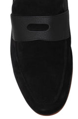 $1250 John Lobb Black Suede Penny Loafers - (JL592687) - Parent