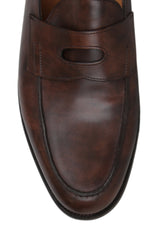 $1980 John Lobb Dark Brown Leather Penny Loafers - (JL592683) - Parent