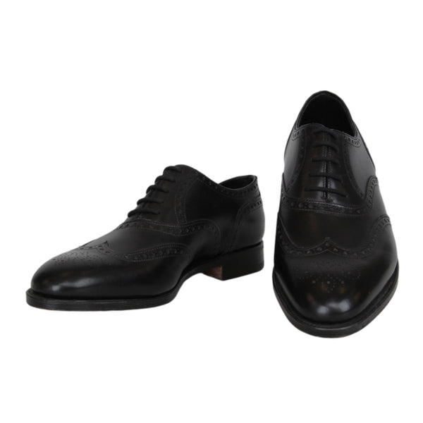 $2400 John Lobb Black Calf Leather Wingtip Oxford Shoes - (JL59261) - Parent