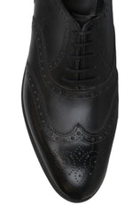 $2400 John Lobb Black Calf Leather Wingtip Oxford Shoes - (JL59261) - Parent