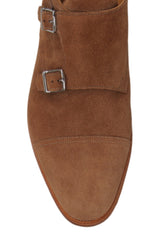 $2080 John Lobb Brown Suede Double Monk Strap Shoes - (JL59267) - Parent