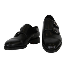 $1780 John Lobb Black Double Monk Strap Shoes - 9.5/8.5 - (JL76242)