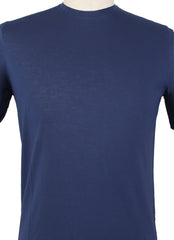 Kired Blue Solid Crewneck Cotton T-Shirt - Extra Slim - (KR6120233) - Parent