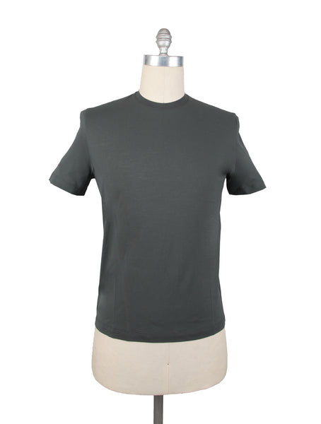 Kired Dark Green Solid Crewneck Cotton T-Shirt - Extra Slim - (KR6120232) - Parent