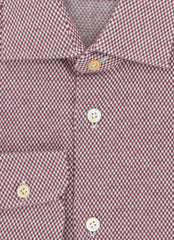 Kiton Burgundy Red Fancy Cotton Shirt - Slim - (KT12122313) - Parent