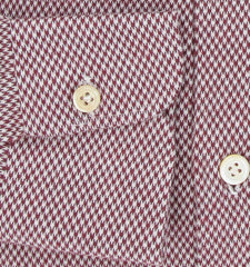 Kiton Burgundy Red Fancy Cotton Shirt - Slim - (KT12122313) - Parent