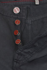 $995 Kiton Dark Gray Solid Cotton Pants - Slim - (KT99261) - Parent