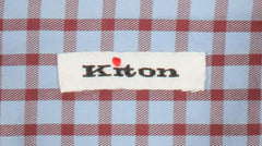 Kiton Light Blue Check Cotton Shirt - Slim - (KT11162217) - Parent
