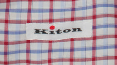 Kiton Red Plaid Cotton Shirt - Slim - (KT2212310) - Parent
