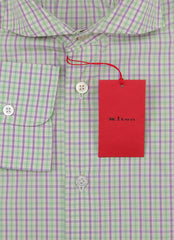 Kiton Light Green Plaid Cotton Shirt - Slim - (KT222234) - Parent