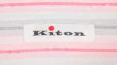 $600 Kiton Pink Striped Cotton Shirt - Slim - (KT912265) - Parent
