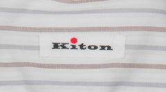 Kiton White Striped Cotton Shirt - Slim - (KT2212318) - Parent