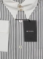 Kiton Black Striped Cotton Shirt - Slim - (KT222237) - Parent