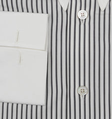 Kiton Black Striped Cotton Shirt - Slim - (KT222237) - Parent