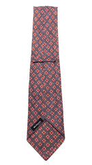 $295 Kiton Orange Foulard Linen Tie - x - (1748)