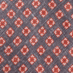 $295 Kiton Orange Foulard Linen Tie - x - (1748)