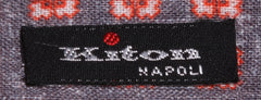 $295 Kiton Orange Foulard Linen Tie - x - (1748)