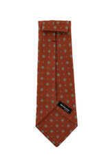 Kiton Orange Foulard Silk Tie (1230)
