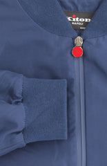 Kiton Blue Polyester Solid Bomber Jacket - (KT1019234) - Parent