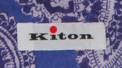 $600 Kiton Blue Paisley Cotton Shirt - Slim - (KT314262) - Parent
