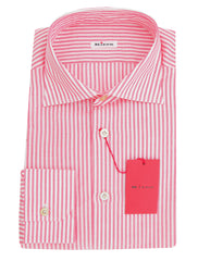 Kiton Pink Striped Cotton Blend Shirt - Slim - 15.5/39 - (KT11302313)