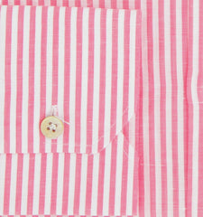 Kiton Pink Striped Cotton Blend Shirt - Slim - (KT11302313) - Parent
