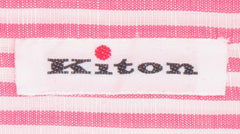 Kiton Pink Striped Cotton Blend Shirt - Slim - (KT11302313) - Parent