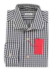 Kiton Black Check Cotton Shirt - Slim - 16.5/42 - (KT1223234)