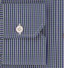 Kiton Dark Blue Micro-Check Cotton Shirt - Slim - (KT11302312) - Parent