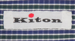 Kiton Dark Blue Micro-Check Cotton Shirt - Slim - (KT11302312) - Parent