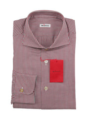 Kiton Red Plaid Cotton Shirt - Slim - 15.5/39 - (KT1182212)