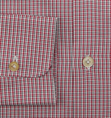 Kiton Red Plaid Cotton Shirt - Slim - (KT1182212) - Parent