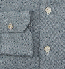 Kiton Blue Polka Dot Cotton Shirt - Slim - (KT1182213) - Parent