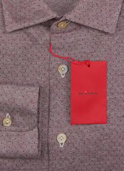 Kiton Burgundy Red Polka Dot Cotton Shirt - Slim - (KT1182220) - Parent