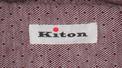 Kiton Burgundy Red Polka Dot Cotton Shirt - Slim - (KT1182220) - Parent
