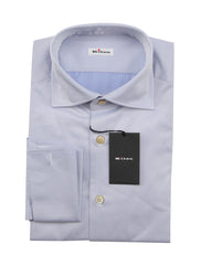 Kiton Light Blue Solid Cotton Shirt - Slim - (KT1262210) - Parent