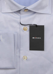 Kiton Light Blue Solid Cotton Shirt - Slim - (KT1262210) - Parent