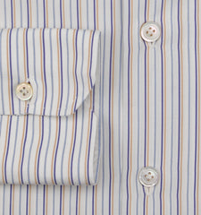 Kiton Light Blue Striped Cotton Shirt - Slim - (KT1116223) - Parent