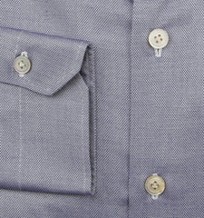 Kiton Dark Blue Solid Cotton Shirt - Slim - (KT1220226) - Parent