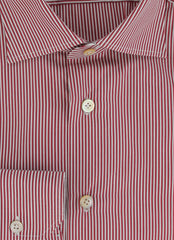 $600 Kiton Red Striped Cotton Shirt - Slim - (KT311255) - Parent