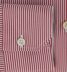 $600 Kiton Red Striped Cotton Shirt - Slim - (KT311255) - Parent