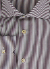Kiton Brown Striped Cotton Shirt - Slim - (KT11222317) - Parent