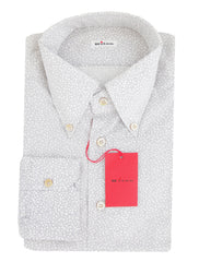 Kiton Light Gray Floral Cotton Shirt - Slim - (KT1214237) - Parent