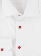 $800 Kiton White Solid Cotton Shirt - Slim - (KT821252) - Parent