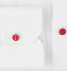 $800 Kiton White Solid Cotton Shirt - Slim - (KT821252) - Parent