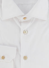 $800 Kiton White Solid Cotton Shirt - Slim - (KT4420261) - Parent
