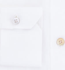 Kiton White Solid Cotton Shirt - Slim - (KT923232) - Parent