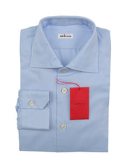 Kiton Light Blue Solid Cotton Shirt - Slim - (KT1182218) - Parent